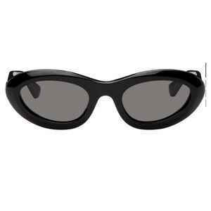 Bottega Veneta Black Bombe Round Sunglasses